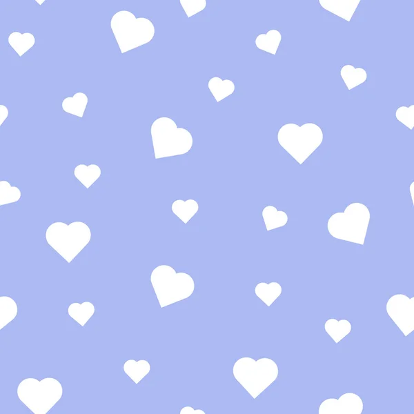 Motif Vectoriel Sans Couture Cœurs Blancs Sur Fond Violet Pastel — Image vectorielle