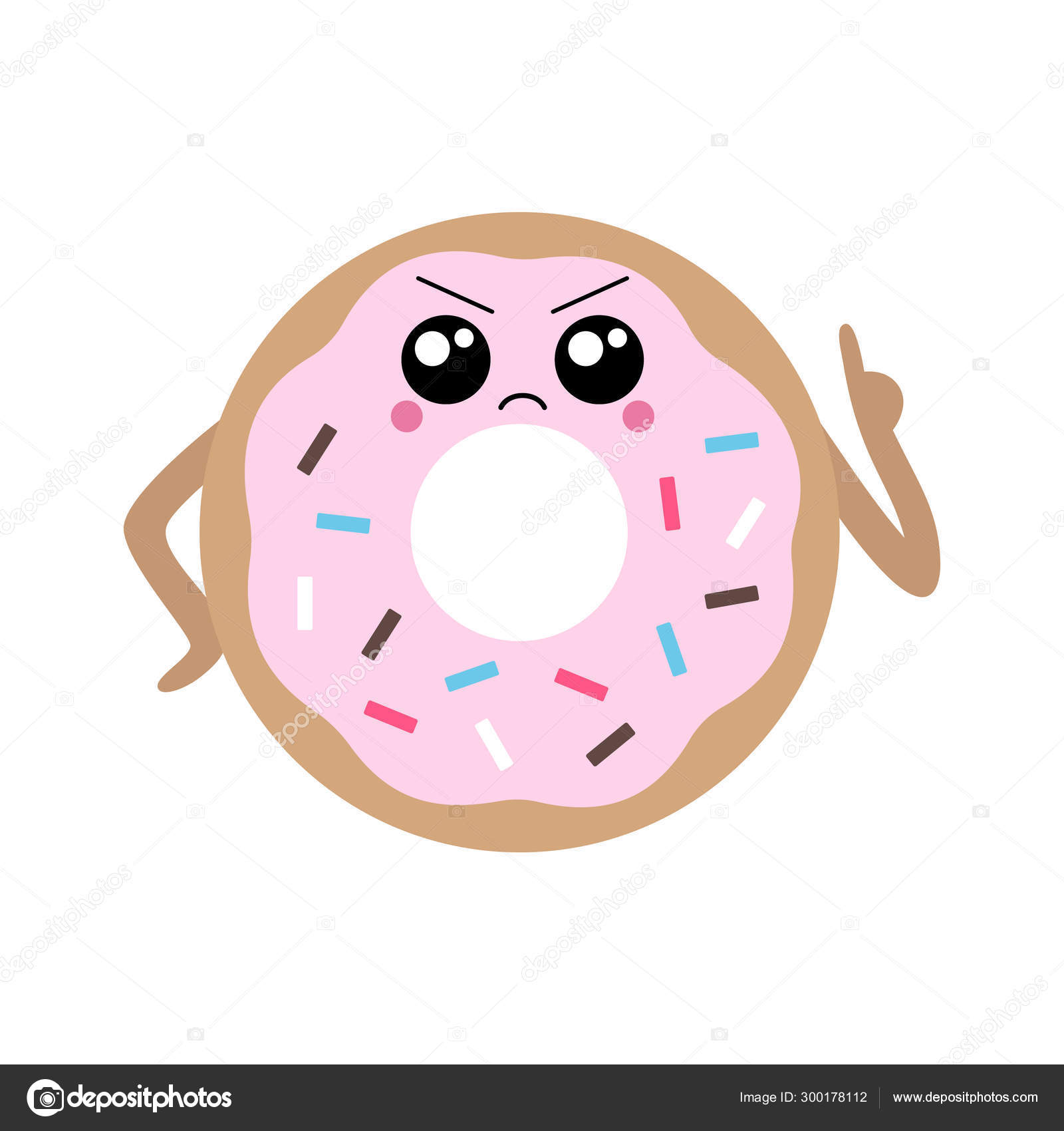 Cartoon Donut With Face - cartoon media