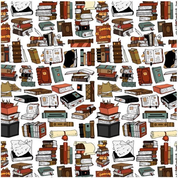 colorful books pattern background 