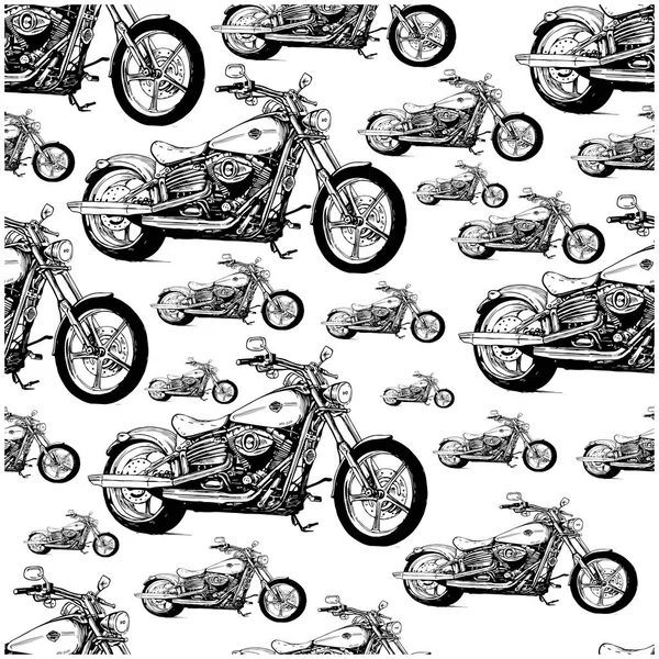 Motorcykel Cykel Motorcykel Motor Mönster — Stock vektor