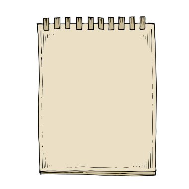 Beyaz arka plan üzerinde izole boş not defteri sketchbook