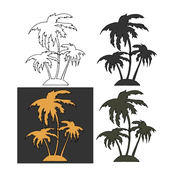 五颜六色的棕榈树集合 — 图库矢量图片