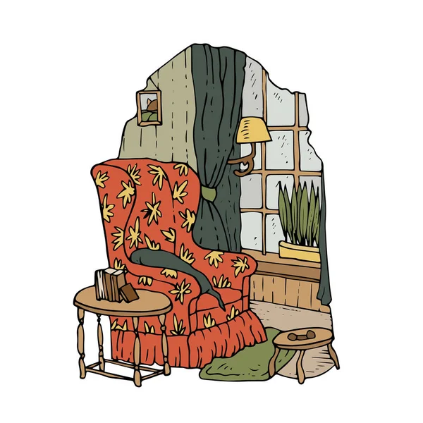 Красочная Винтажная Комната Чернил — стоковый вектор