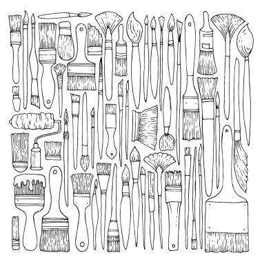 boya fırçaları mürekkep seti çizgi koleksiyonu 