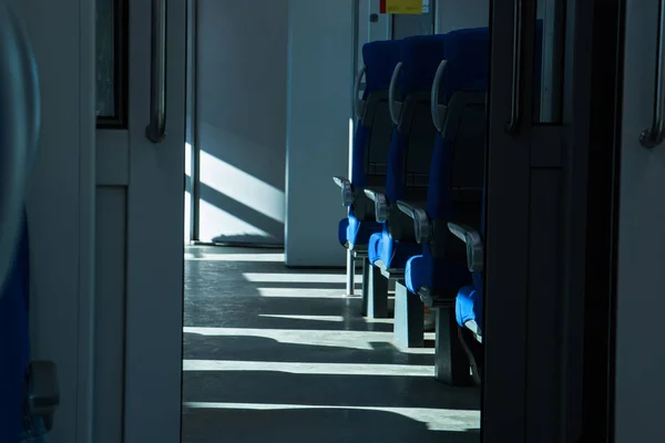 Lugares Disponíveis Luz Solar Comboio Partir Janela — Fotografia de Stock