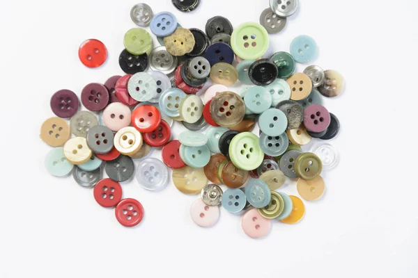 Colorful Buttons Frame Isolated White — Stock Photo, Image