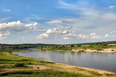 Güzel Oka Nehri ve yaz akşam doğa manzarası 2018