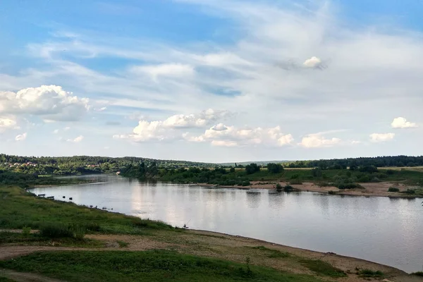 Beautiful Oka River Summer Evening Nature Scenery 2018 — Stock Photo, Image