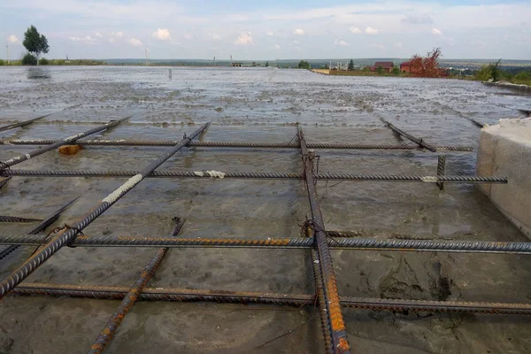 Concreto Preparação Armadura Ferro Para Construção Civil 2018 — Fotografia de Stock