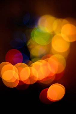 Yeni yıl ruh kırmızı ve turuncu tonları bokeh arka plan 2018 bulanık