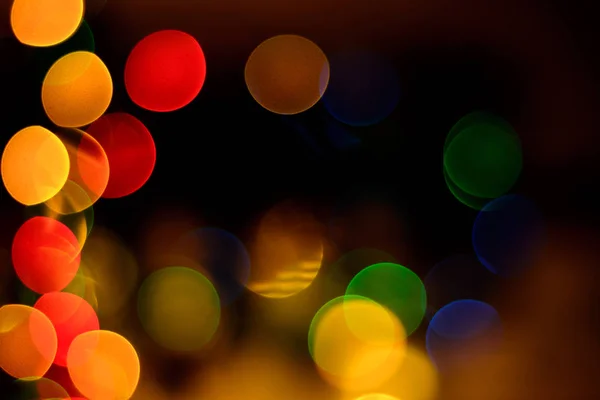 Θολή Κύκλους Bokeh Γιορτινά Χρώματα Ζέστη Κρύο Κίτρινο Κυπαρίσσι Πράσινες — Φωτογραφία Αρχείου