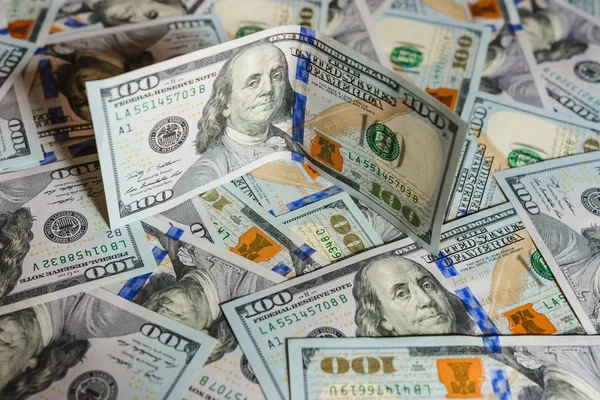 Stodolar American Notes zijn chaotische, close-up textuur. — Stockfoto