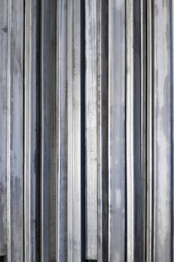 Metal profil dokusu, büyük bir planın üst görünümü.