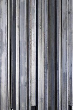 Metal profil dokusu, büyük bir planın üst görünümü.