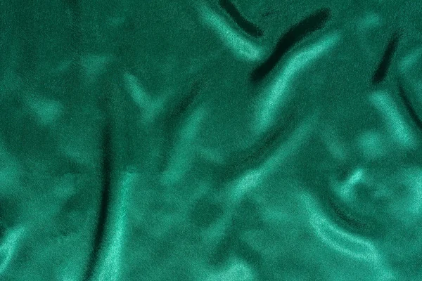 绿色真丝面料的波纹质感 色彩艳丽的背景和昂贵的假日帆布2021 — 图库照片