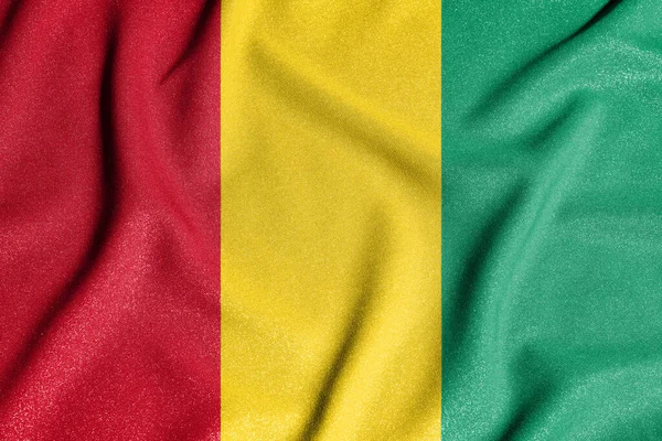 几内亚的国旗 独立国家的主要象征 民主国家幅员辽阔的一个特征 — 图库照片