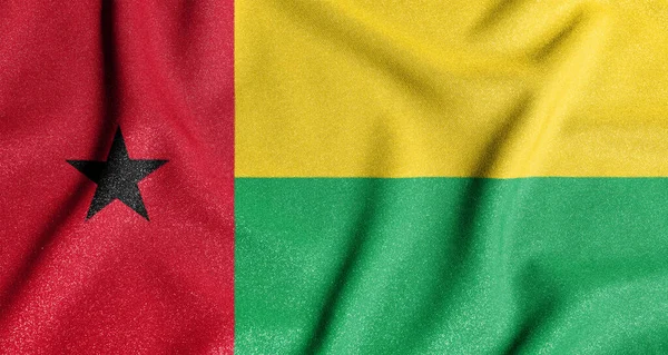 Національний Прапор Гвінеї Бісау Головний Символ Незалежної Країни Flag Guinea — стокове фото