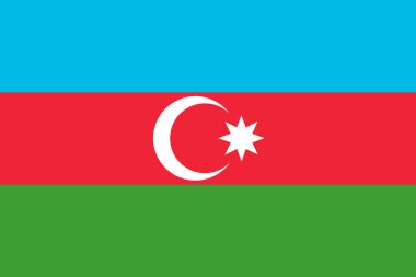 Azerbaycan bayrağı. Bağımsız bir ülkenin ana sembolü. Demokratik bir devlet illüstrasyonunun büyük bir özelliği. 2021