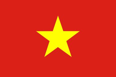 Vietnam bayrağı. Bağımsız bir ülkenin ana sembolü. Demokratik bir devlet illüstrasyonunun büyük bir özelliği. 2021