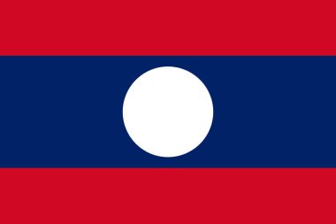 Laos 'un ulusal bayrağı. Bağımsız bir ülkenin ana sembolü. Demokratik bir devlet illüstrasyonunun büyük bir özelliği. 2021