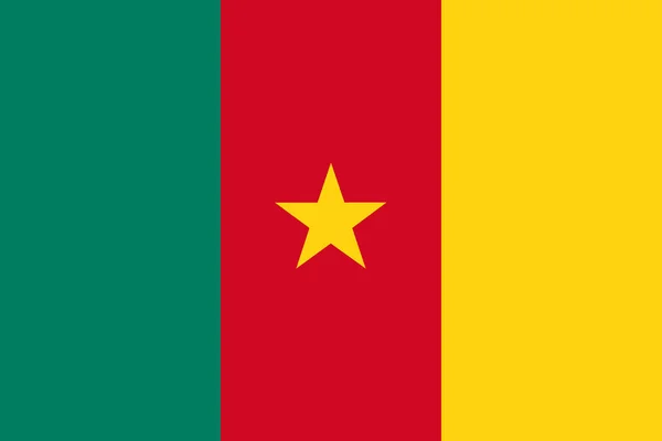 喀麦隆的国旗 独立国家的主要象征 民主国家幅员辽阔的一个特征 2021年 — 图库照片