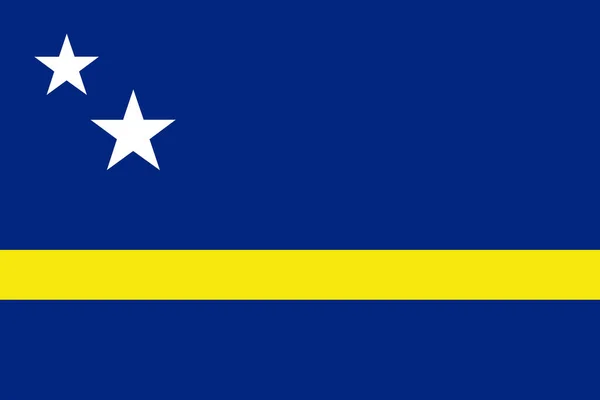 Nationalflagge Von Curacao Das Wichtigste Symbol Eines Unabhängigen Landes Ein — Stockfoto