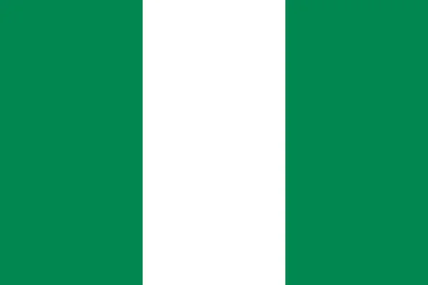 Bandera nacional de Nigeria. El símbolo principal de un país independiente. Un atributo del gran tamaño de una ilustración estatal democrática. —  Fotos de Stock