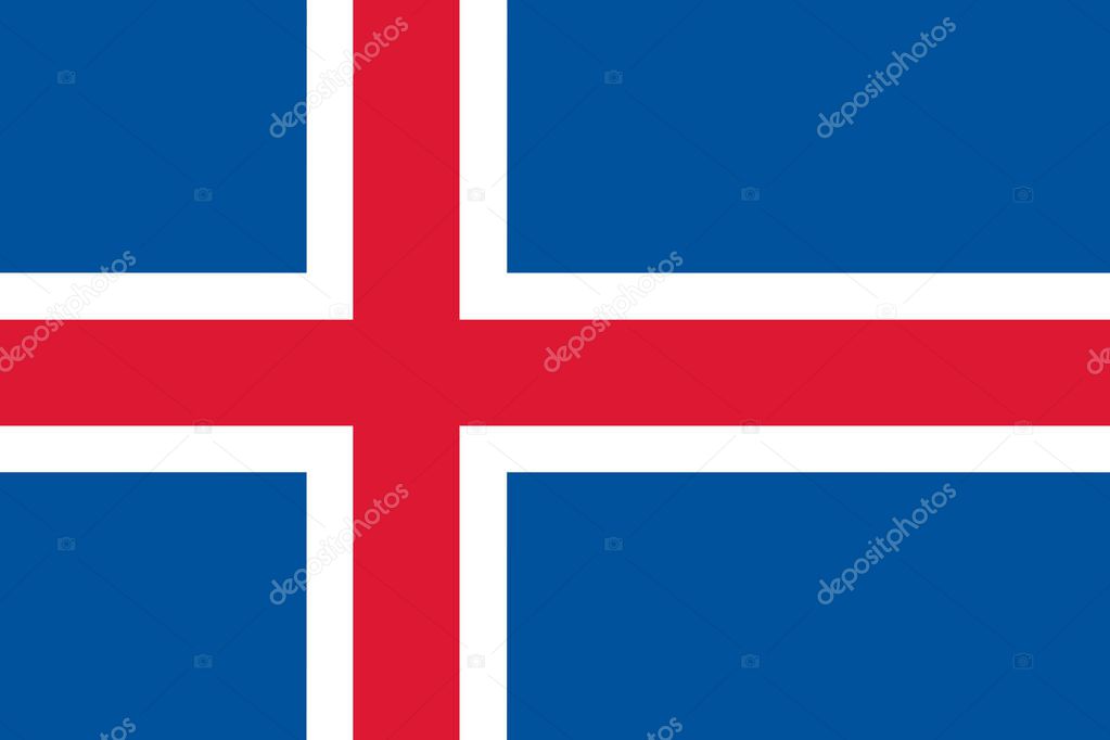 National flag of the Iceland. The main symbol of an independent country. An attribute of the large size of a democratic state illustration.2021