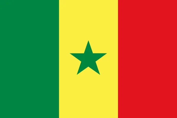 Bandera Nacional Del Senegal Símbolo Principal País Independiente Atributo Del — Foto de Stock