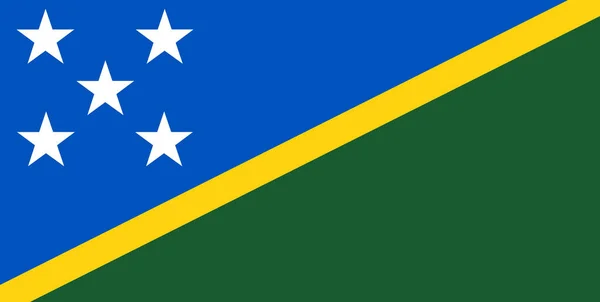Salomonöarnas Nationella Flagga Den Viktigaste Symbolen För Ett Oberoende Land — Stockfoto