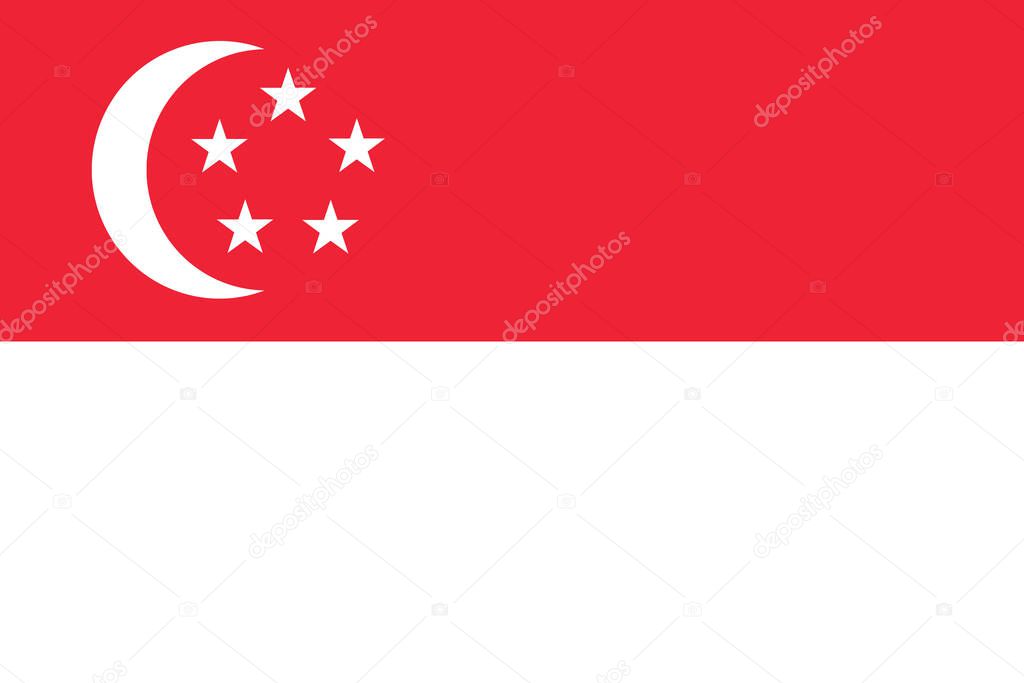 National flag of the Singapore. The main symbol of an independent country. An attribute of the large size of a democratic state illustration.2021