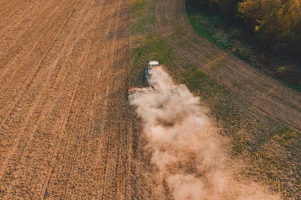 Українська Сільськогосподарська Промисловість Вирощування Полів Підготовка Посіву Зерна Поля Сільській — стокове фото