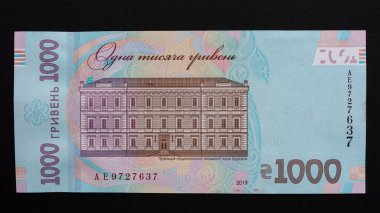 Büyük para, en büyük Ukrayna mezhebi, bin hryvnias, yakın çekim. 2021