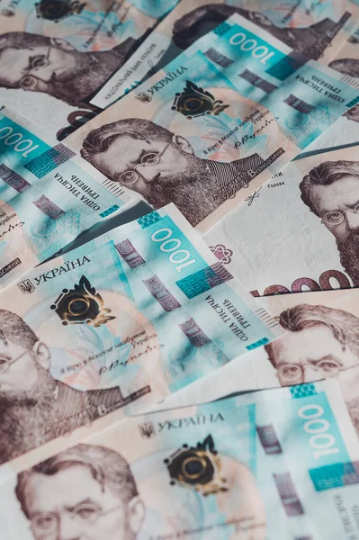 Ukrayna Parası Ukrayna Banknotlarının Dokusu 1000 Hryvnias Değerinde Banknot Vernadsky — Stok fotoğraf