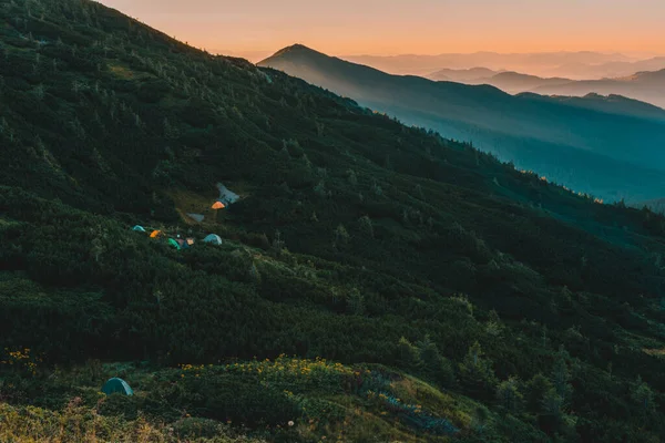 Ukrainian Carpathians Montenegrin Ridge Sunrise Saddle Montenegro Picturesque Landscapes Ukrainian — Stock Photo, Image