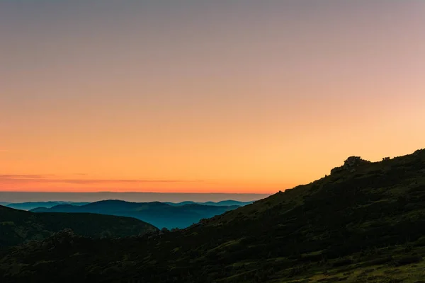 Picturesque Landscapes Carpathians Sunrise Light Fog Sunrise Montenegro 2020 — Stock Photo, Image