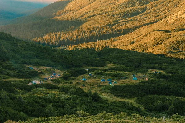 Nascer Sol Nos Cárpatos Sela Montenegrina Pode Ser Visto Campo — Fotografia de Stock