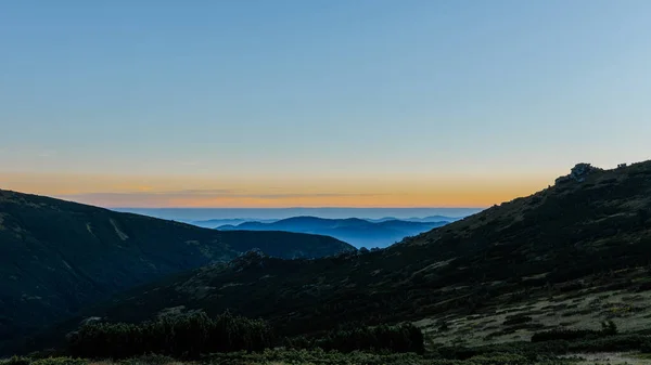 Sunrise Carpathians Mount Pip Ivan Saddle Montenegro Camping Town Saddle — Stock Photo, Image