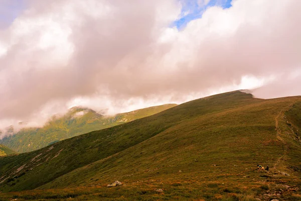 Magical Overcast Landscape Montenegrin Ridge Carpathians Picturesque Landscapes Gutin Tomnatych — Stock Photo, Image