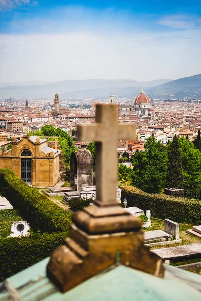 Vista Florencia Desde Iglesia San Miniato Cementerio — Foto de Stock