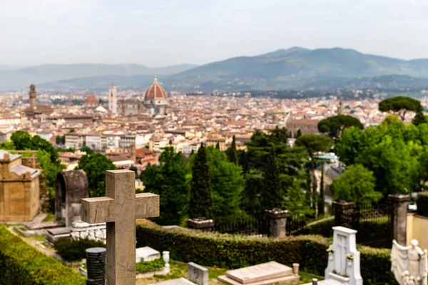 Vista Florencia Desde Iglesia San Miniato Cementerio — Foto de Stock