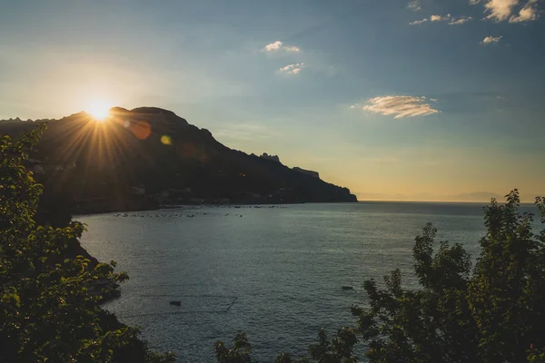 Salida Del Sol Mar Maiori Costa Amalfi — Foto de Stock