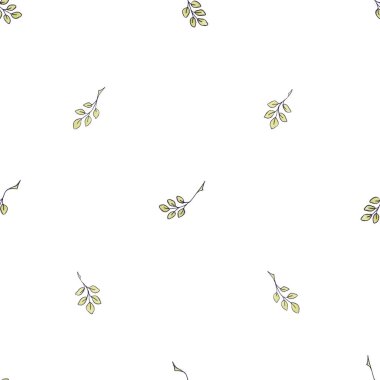 Dikişsiz desen suluboya yaprak ile Barok çiçek gül