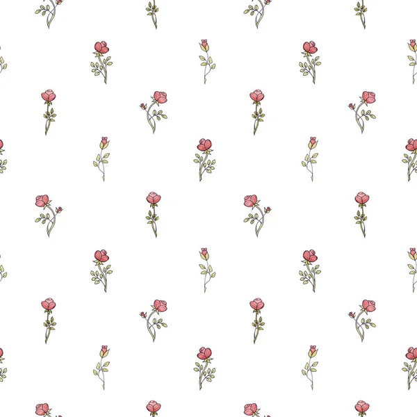 Nahtlose Muster Aquarell Rose Barock Blumen Mit Blatt — Stockfoto