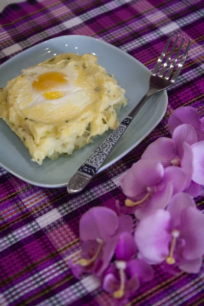 Колканнон - Капустное пюре с яйцами - Ирландская кухня — стоковое фото