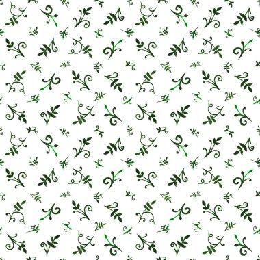 Dikişsiz desen Ajur narin çiçek süsleme ve bukleler ile yaprakları ve yeşil pembe asma