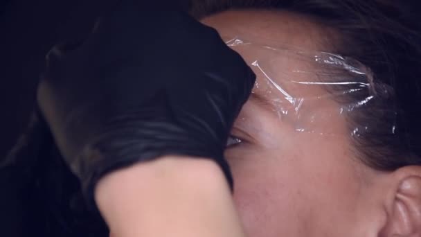 Maître Fait Des Sourcils Stratification Des Sourcils Fille Fait Des — Video