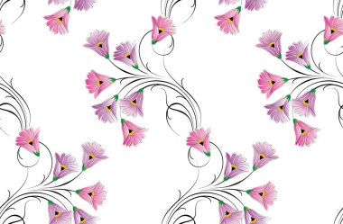 Sorunsuz küçük vektör çiçek desenli