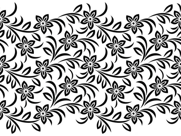 Naadloze Vector Floral Grens — Stockvector