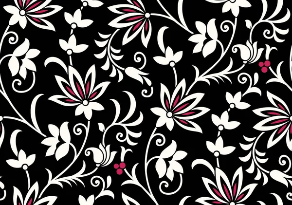 Květinový Vzor Bezešvé Pro Textilní Tkaniny — Stockový vektor